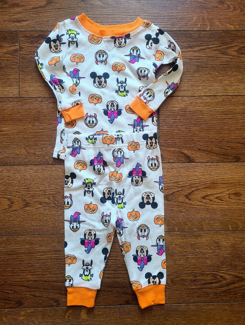 Disney Halloween Pajama Set 12M Mickey Minnie Donald Goofy